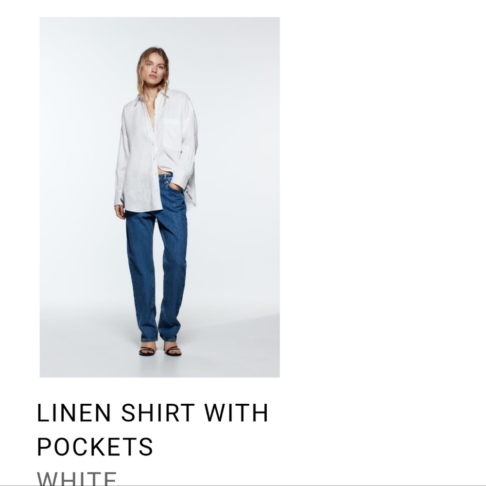 Zara linen shirt with pockets